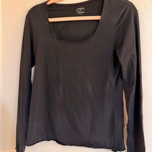 LOFT Women's Elegant Black Long Sleeve Tee
